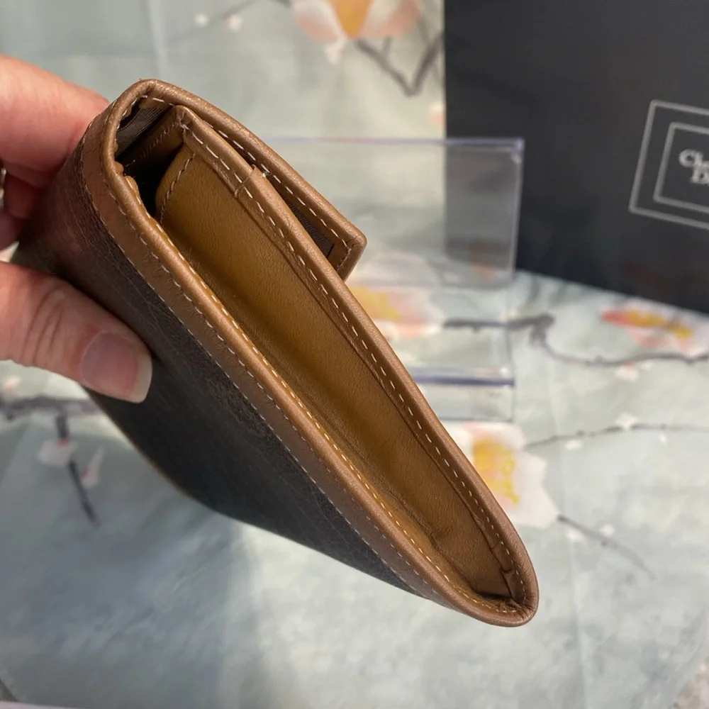 Christian Dior Vintage Honeycomb Bifold Long Wallet